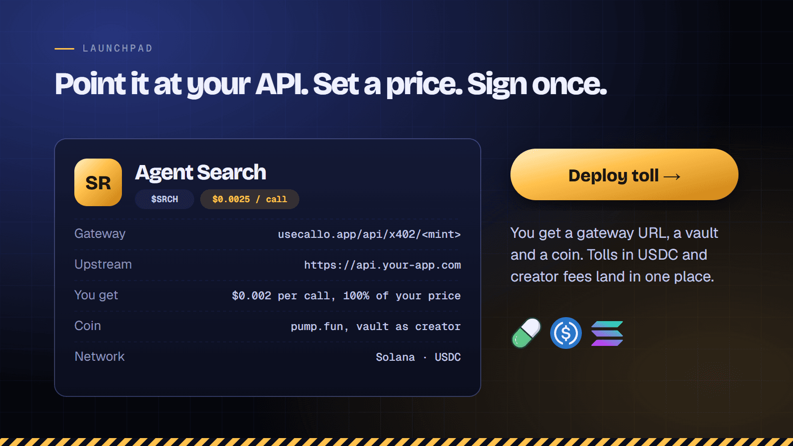 Launch a paid API endpoint on Callo